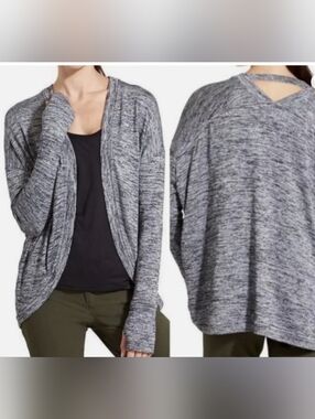 Athleta Heathered Gray Cardigan Long Sleve - XXS